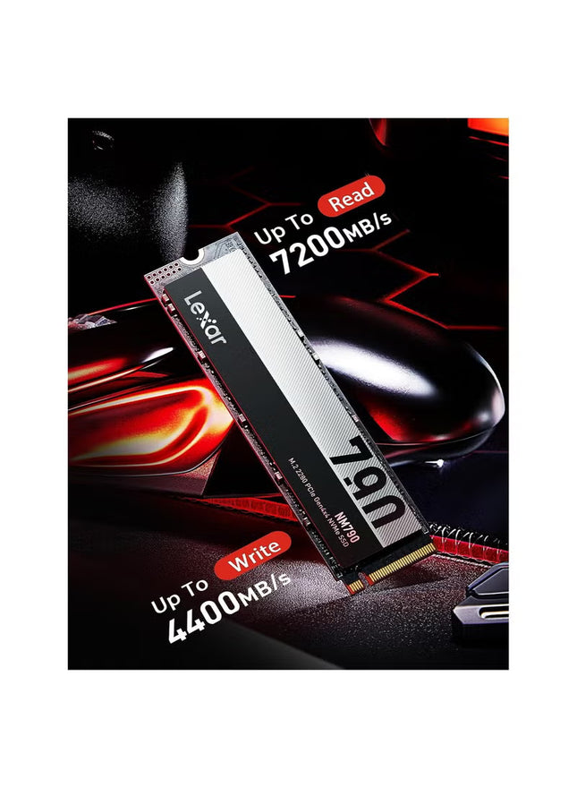 Lexar Lexar NM790 1TB SSD, Lexar M.2 2280 PCIe Gen4x4 NVMe 1.4 Internal SSD, Up to 7200MB/s Read, Up to 4400MB/s Write