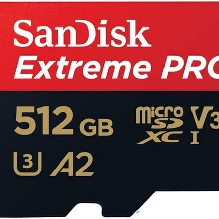 SanDisk 512GB Extreme Pro microSD UHS I Card for 4K Video on Smartphones, Action Cams & Drones 200MB/s Read