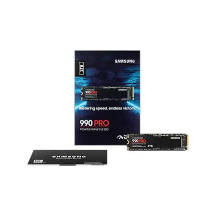 Samsung 990 Pro 2 TB NVMe M.2 Internal SSD, PCIe Gen 4.0 x4, NVMe 2.0 Interface, 7450 MB/s Sequential Read Speed, 6900 MB/s