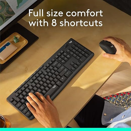 Logitech MK295 Silent Wireless Keyboard & Mouse Combo – Arabic Layout, Graphite | UAE