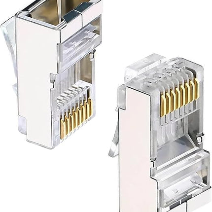 RJ45 CAT6A &amp; CAT6 Connector Plug – 100-Pack FTP