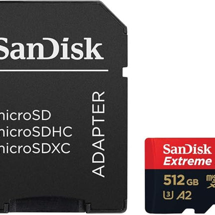 SanDisk 512GB Extreme Pro microSD UHS I Card for 4K Video on Smartphones, Action Cams & Drones 200MB/s Read