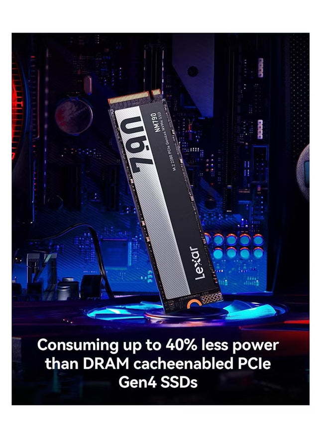 Lexar Lexar NM790 1TB SSD, Lexar M.2 2280 PCIe Gen4x4 NVMe 1.4 Internal SSD, Up to 7200MB/s Read, Up to 4400MB/s Write