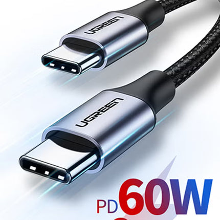 Ugreen 60W USB-C to USB-C 2.0 Fast Charging Cable - Nylon Braided (2M)