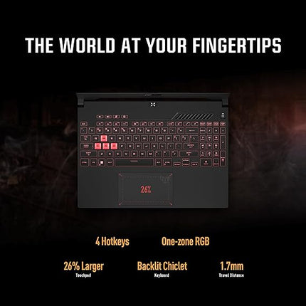 ASUS TUF Gaming A15 FA506NCR-HN044W Laptop |15.6-Inch 144Hz Display, AMD Ryzen 7-7435HS Processor/16GB RAM/512GB SSD |4GB NVIDIA GeForce RTX 3050 | Windows 11 English/Arabic Graphite Black