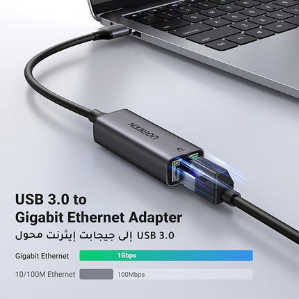 UGREEN USB 3.0 Ethernet Adapter Aluminum USB 3.0 to Network 1000Mbps Gigabit RJ45 LAN Internet Adapter