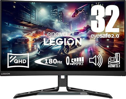 Lenovo Legion R32qc-30 31.5" Curved QHD Gaming Monitor – 180Hz, 0.5ms, FreeSync | UAE