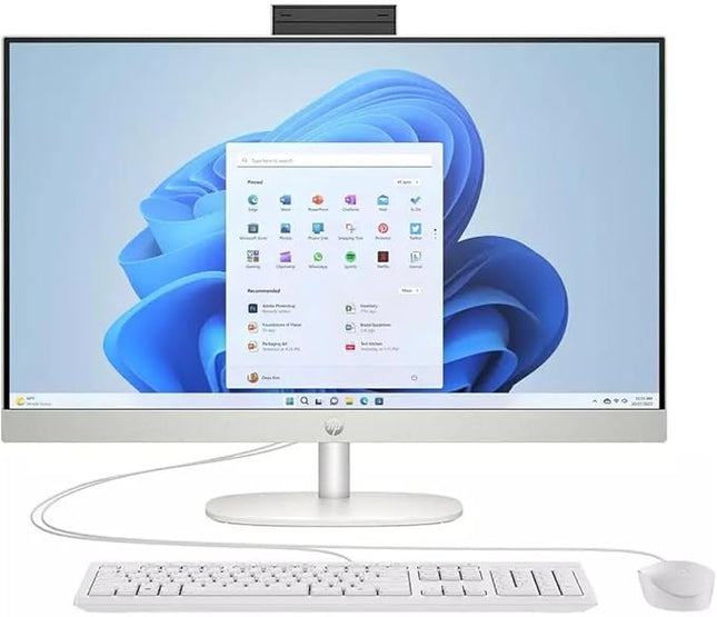 HP All-in-One 27-cr0031ne Desktop PC, Intel Core i7-1355U, 16GB RAM, 512GB SSD, 27" FHD, FreeDOS, White