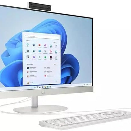 HP All-in-One 27-cr0031ne Desktop PC, Intel Core i7-1355U, 16GB RAM, 512GB SSD, 27" FHD, FreeDOS, White