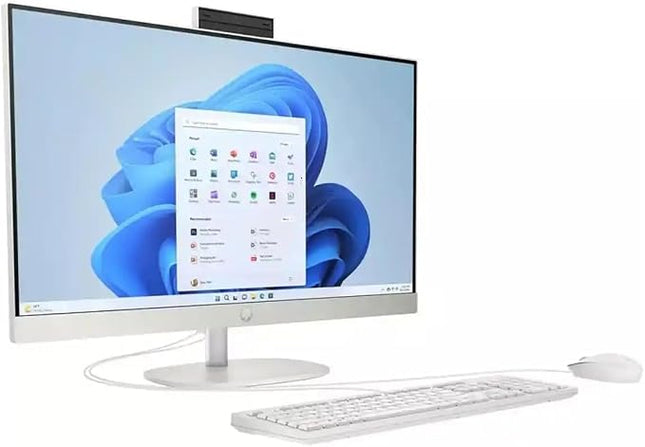 HP All-in-One 27-cr0031ne Desktop PC, Intel Core i7-1355U, 16GB RAM, 512GB SSD, 27" FHD, FreeDOS, White