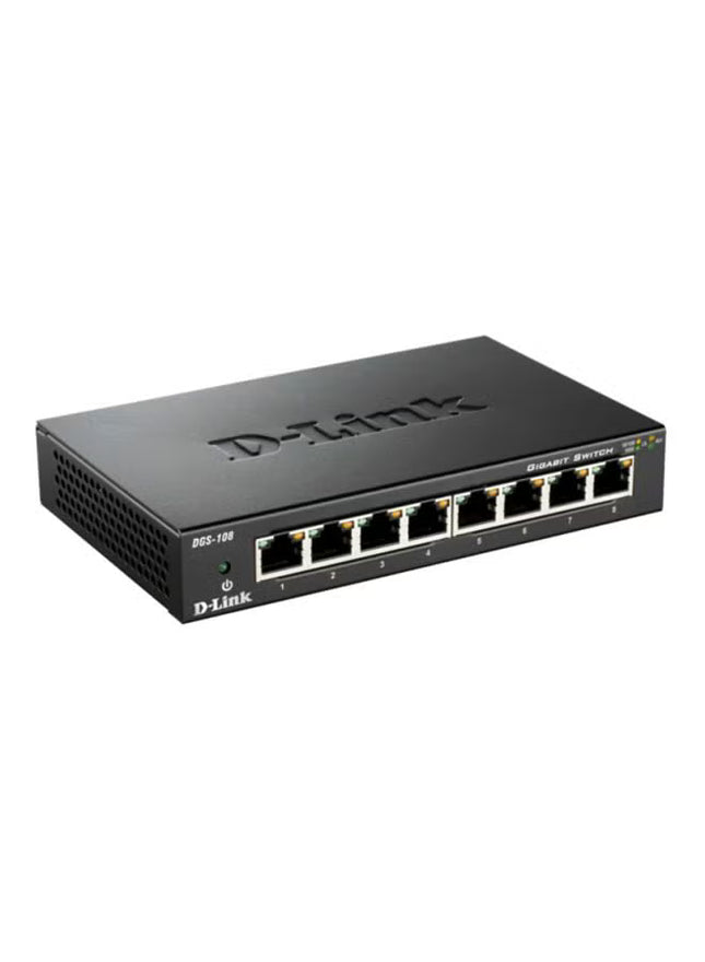 D-Link 8 Port Gigabit Unmanaged Metal Desktop Switch | DGS-108 Black
