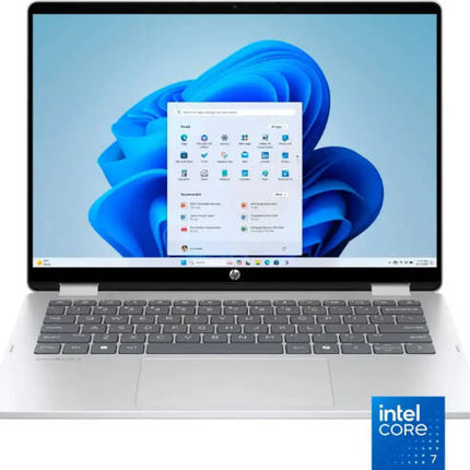 HP OmniBook 5 Flip Laptop, 14" 2K IPS Touch Display, Intel Core 7 Series 1 Processor, 16GB RAM, 512GB SSD, Intel Graphics, English keyboard, Windows 11 Home, Glacier Silver | B86Q7UA