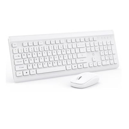 HP CS500 wireless keyboard and mouse combo with 104 keycaps keyboard, plug & play, ergonomic design mouse for office home computer pc laptop WHITE